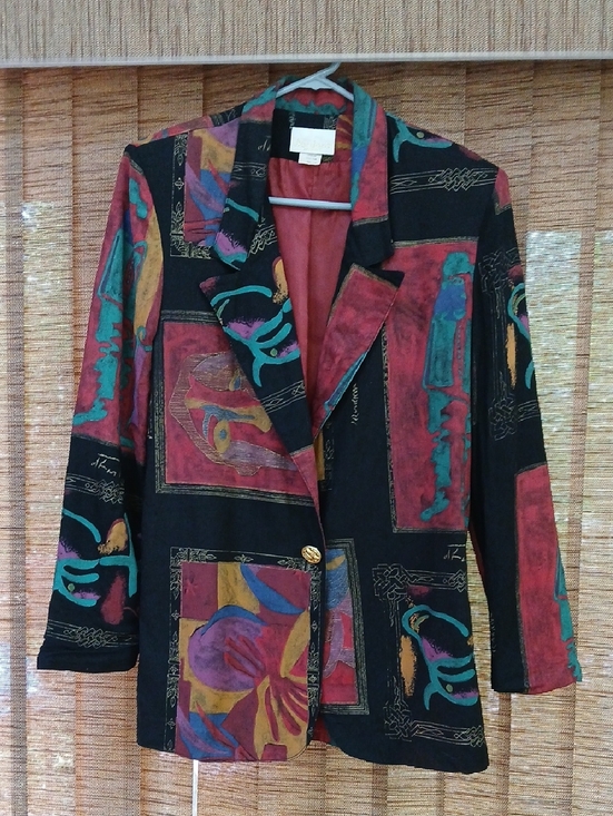 Jordana Jackets & Blazers - Vintage 1990s Geometric Print Blazer Jacket – Size Small